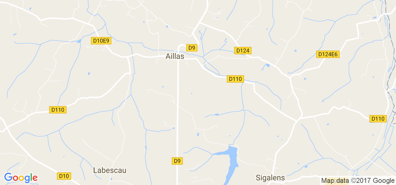 map de la ville de Aillas