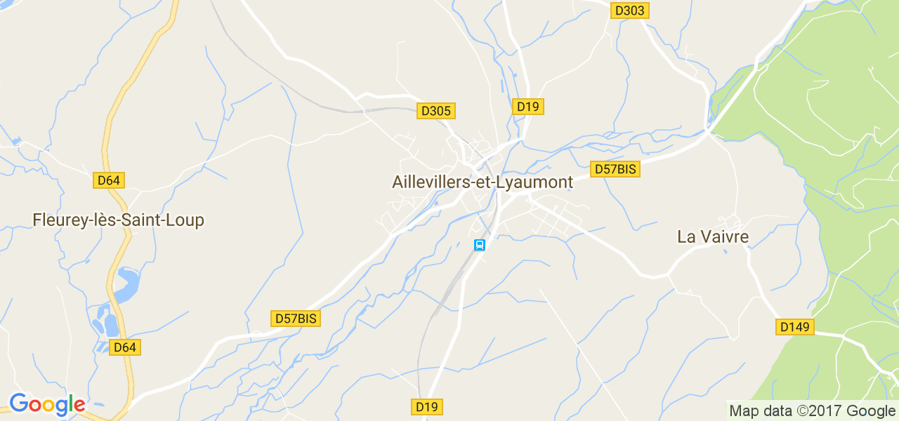 map de la ville de Aillevillers-et-Lyaumont