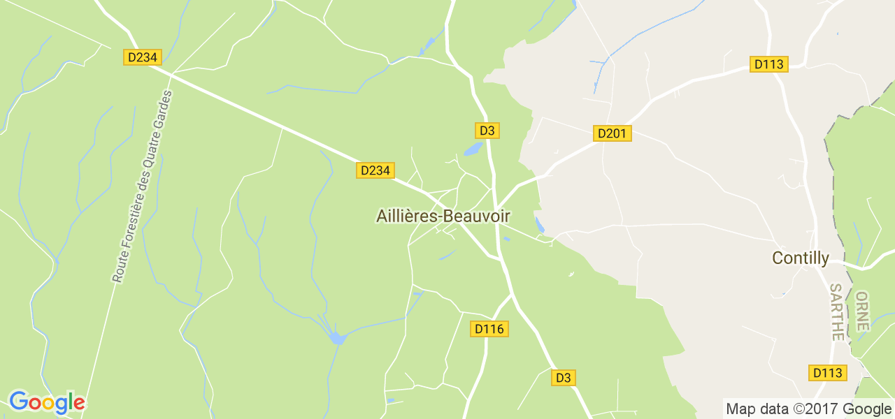 map de la ville de Aillières-Beauvoir