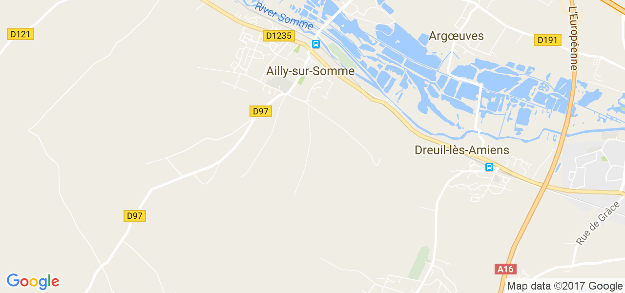 map de la ville de Ailly-sur-Somme