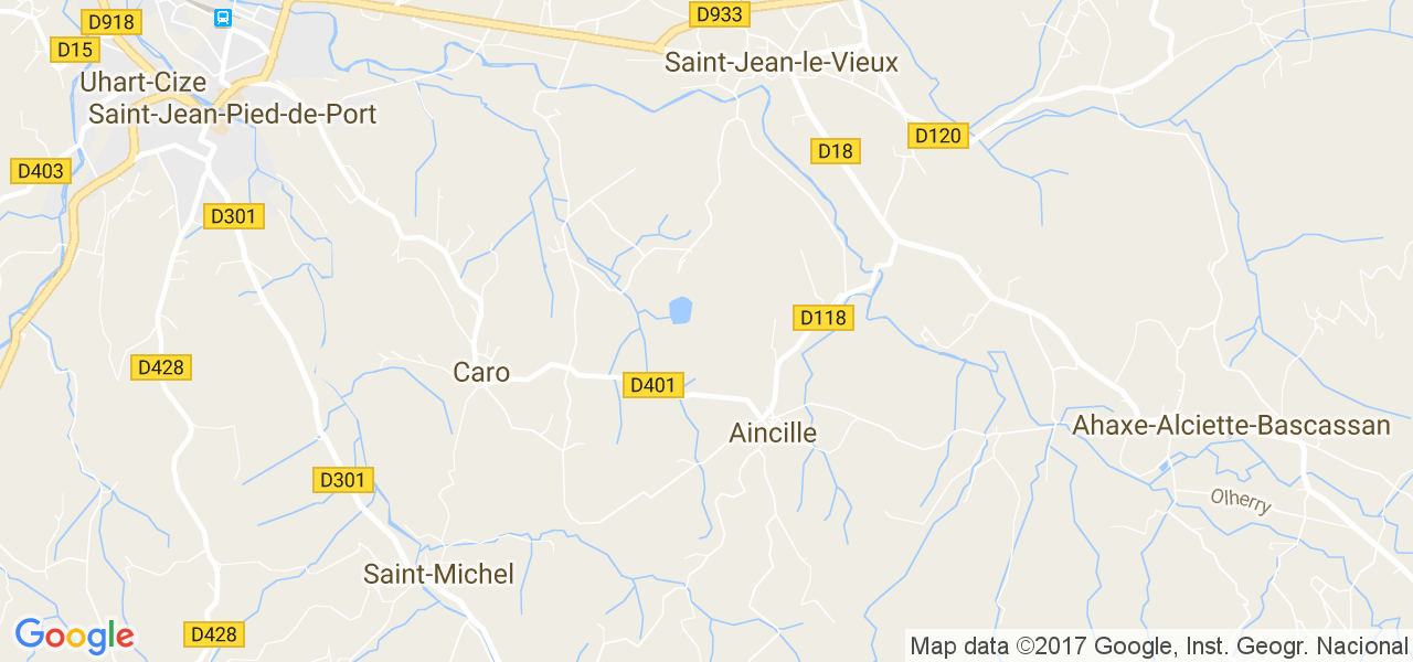 map de la ville de Aincille