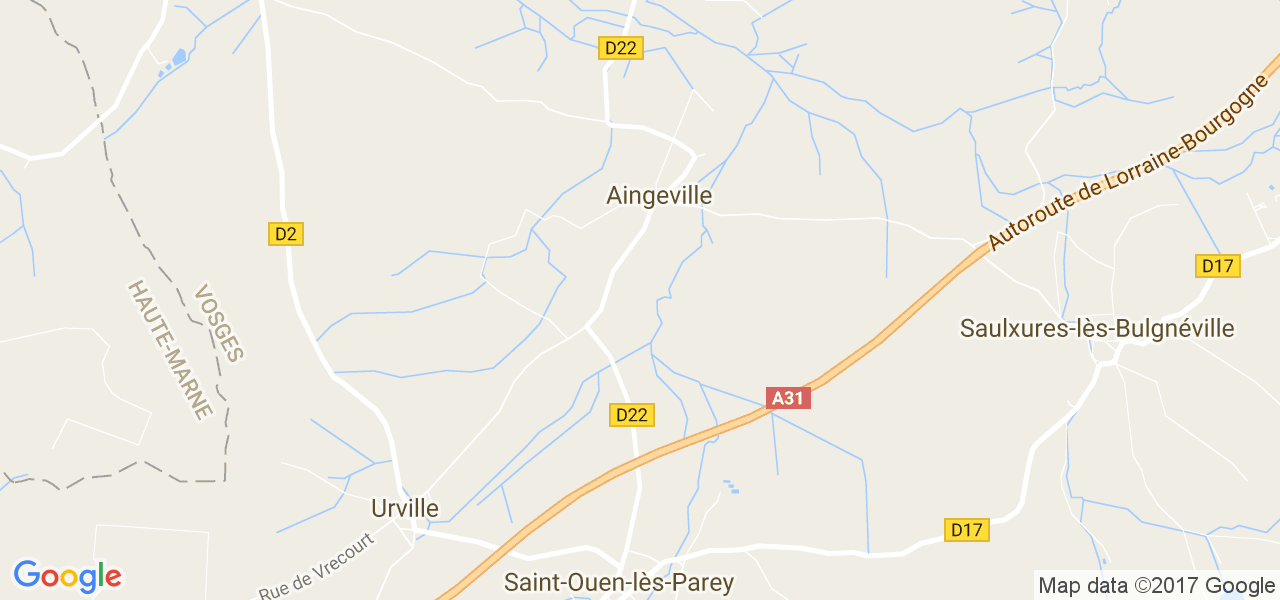 map de la ville de Aingeville