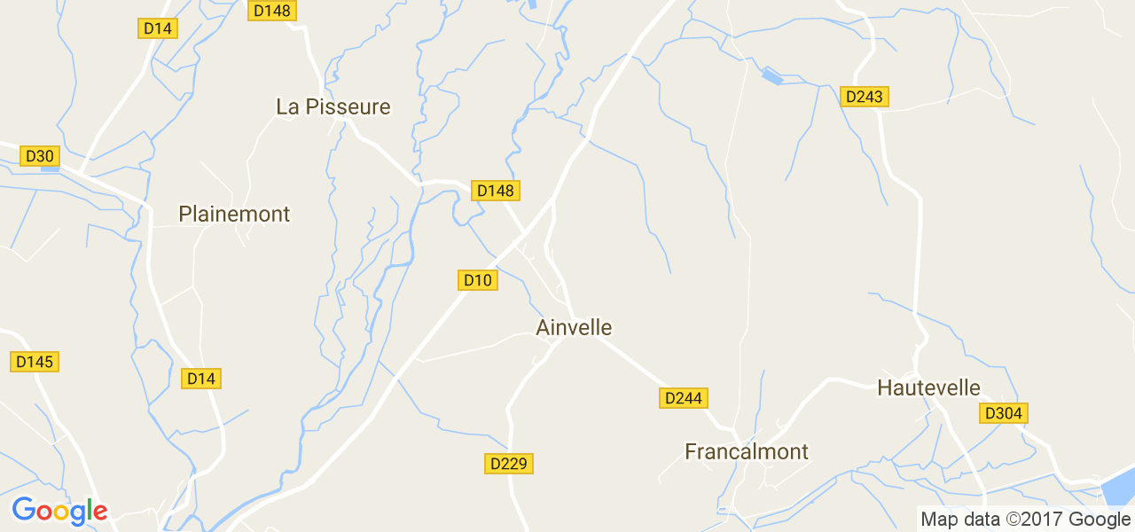 map de la ville de Ainvelle