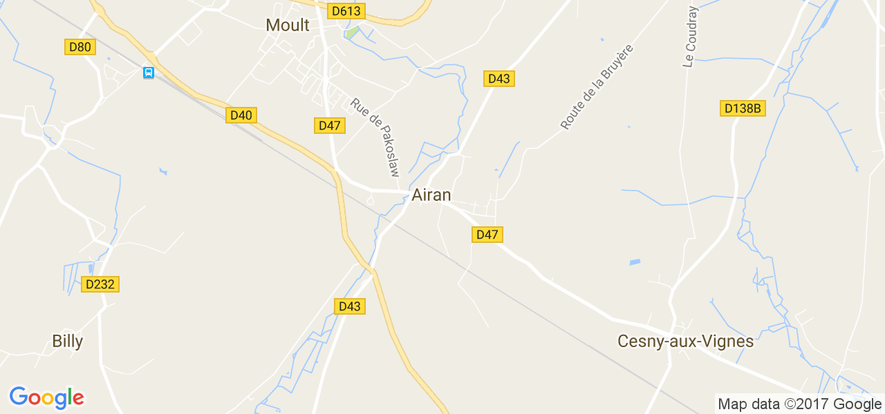 map de la ville de Airan