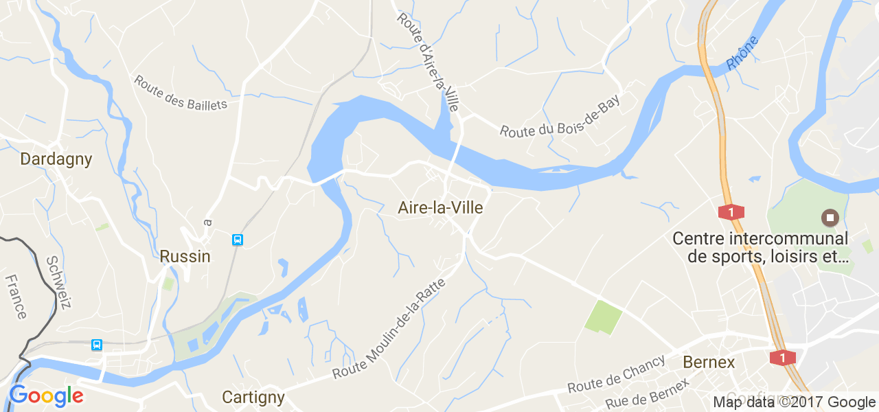 map de la ville de Aire-la-Ville