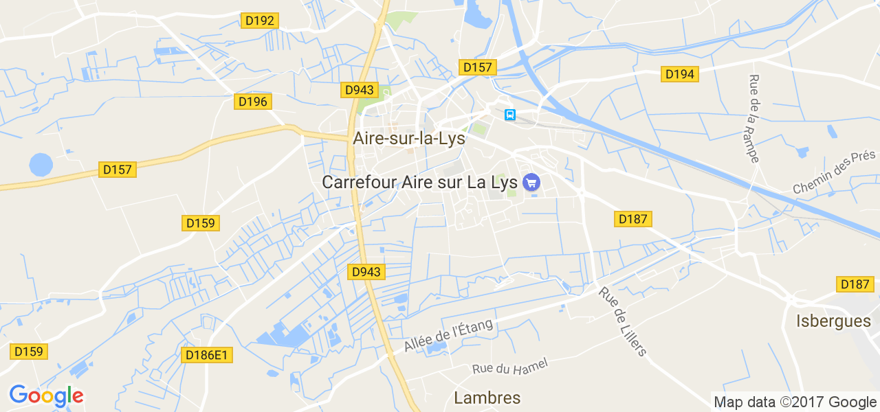 map de la ville de Aire-sur-la-Lys