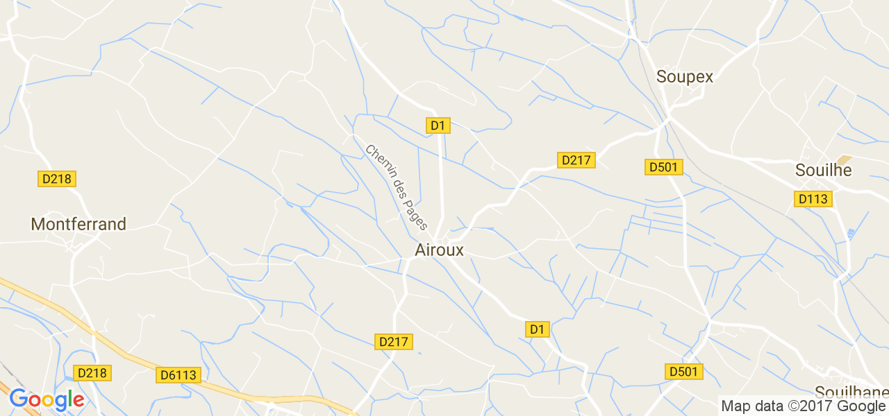 map de la ville de Airoux