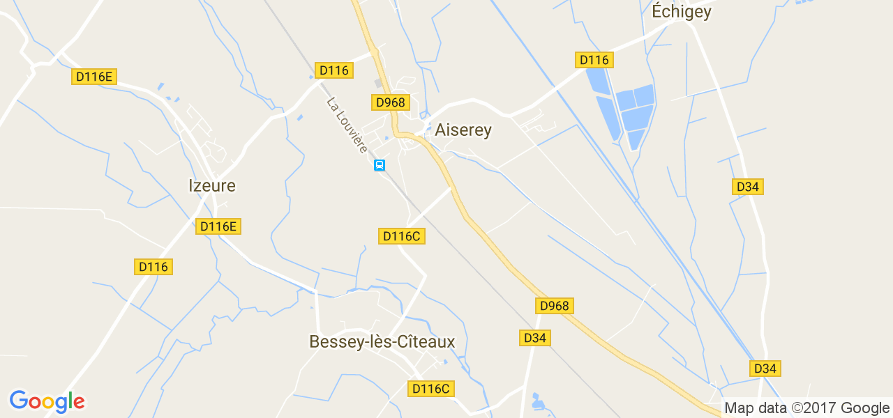 map de la ville de Aiserey