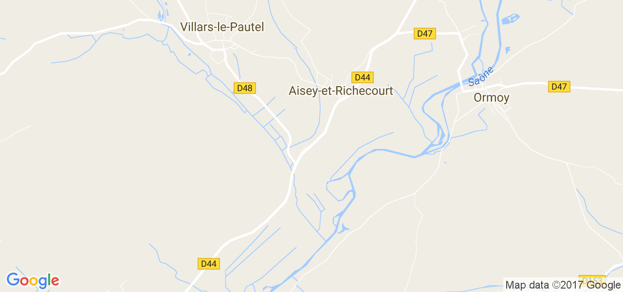 map de la ville de Aisey-et-Richecourt