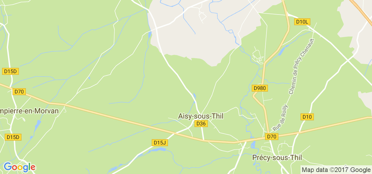 map de la ville de Aisy-sous-Thil