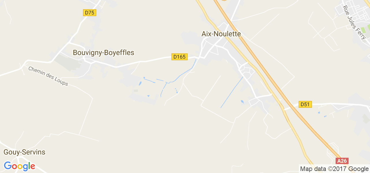 map de la ville de Aix-Noulette