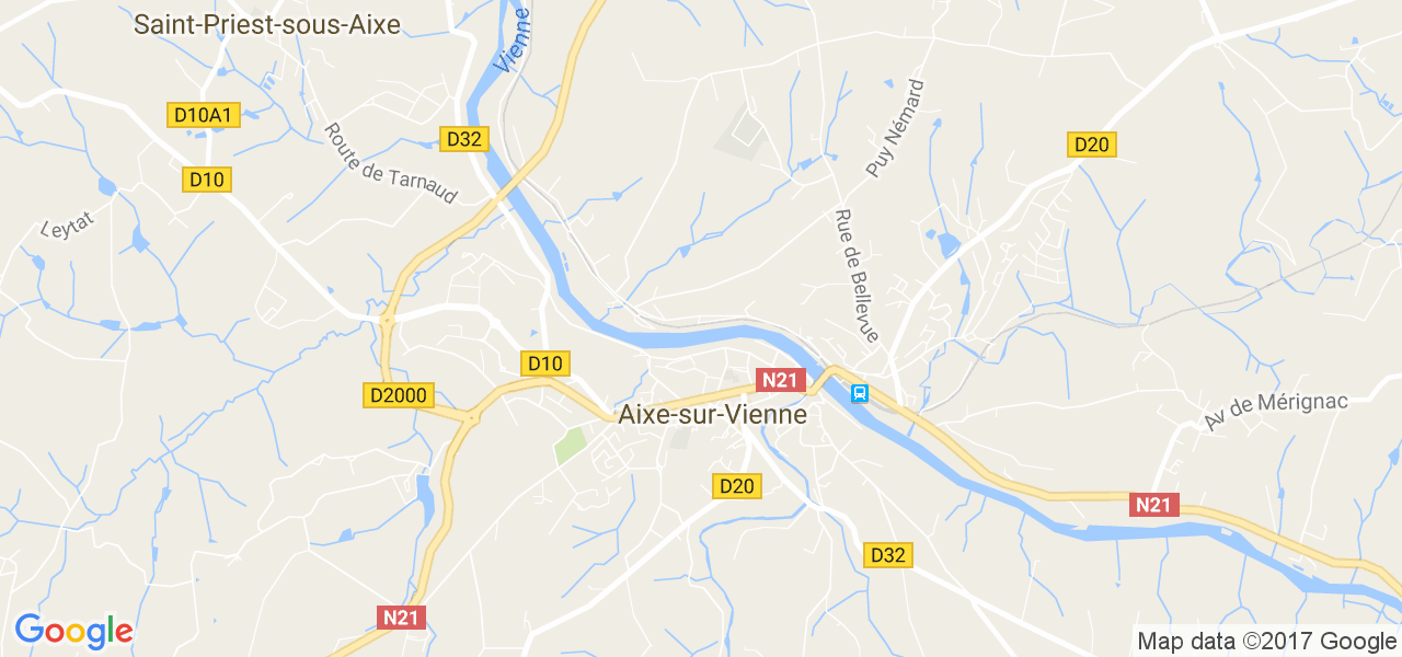 map de la ville de Aixe-sur-Vienne