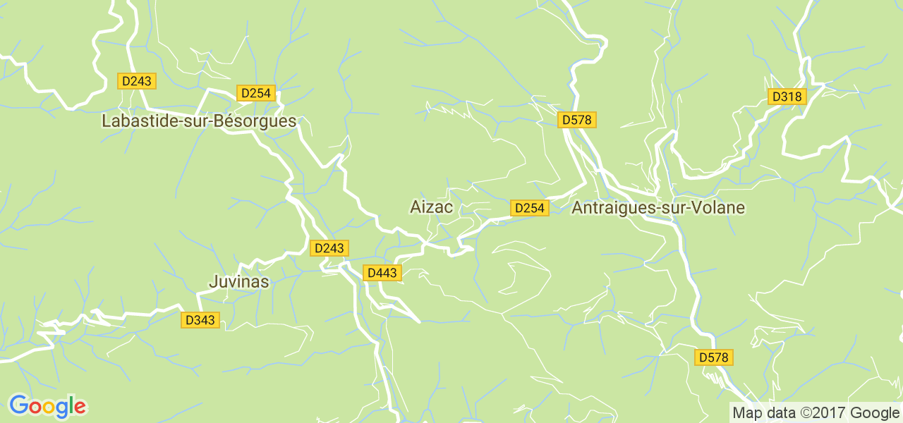 map de la ville de Aizac