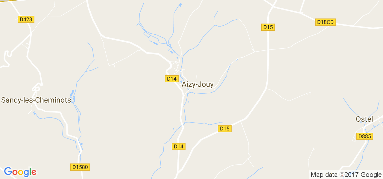 map de la ville de Aizy-Jouy