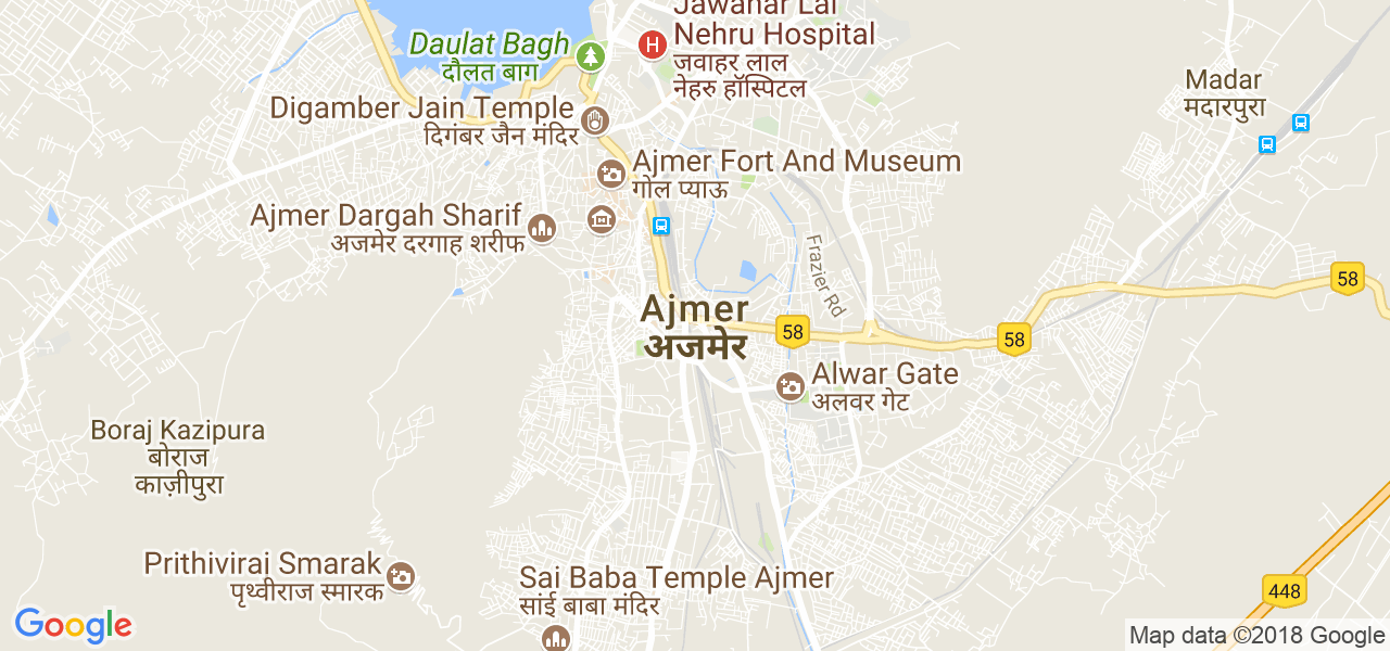 map de la ville de Ajmer