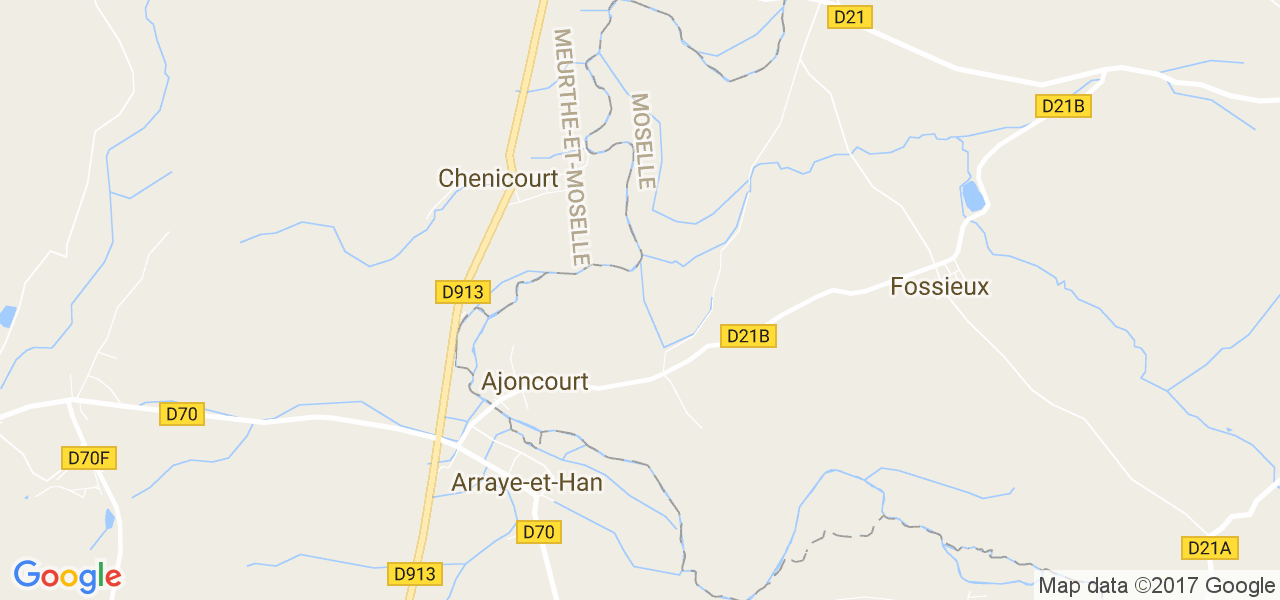 map de la ville de Ajoncourt