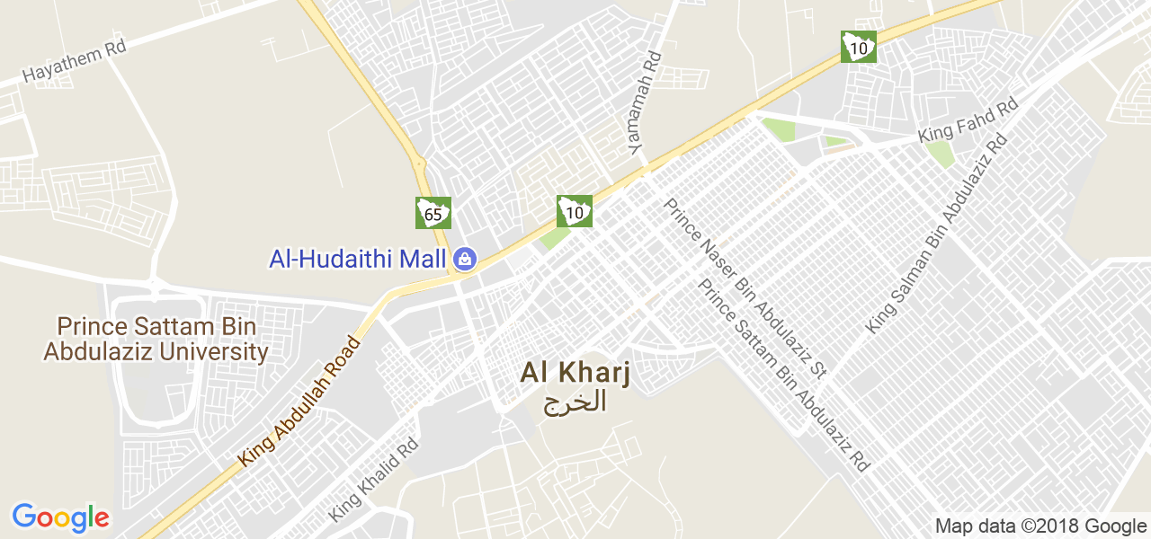 map of the city of Al Kharj