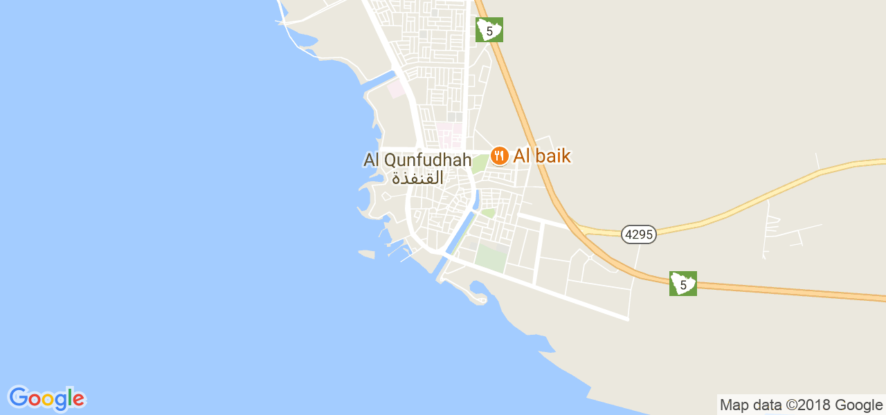 map of the city of Al Qunfudhah