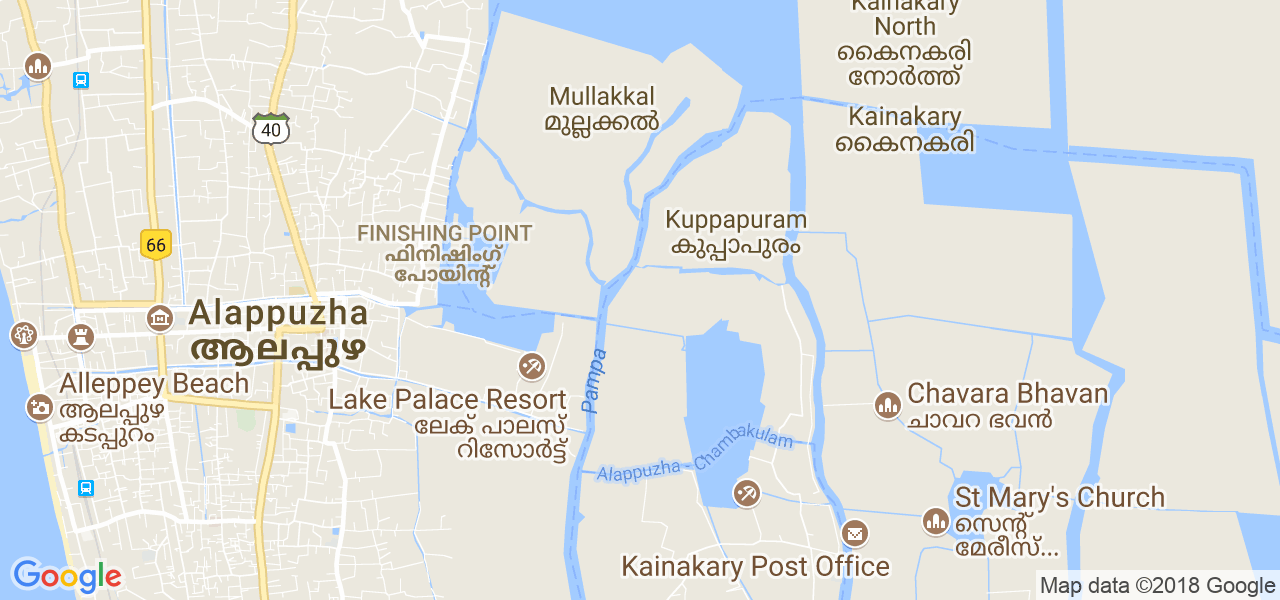 map de la ville de Alappuzha