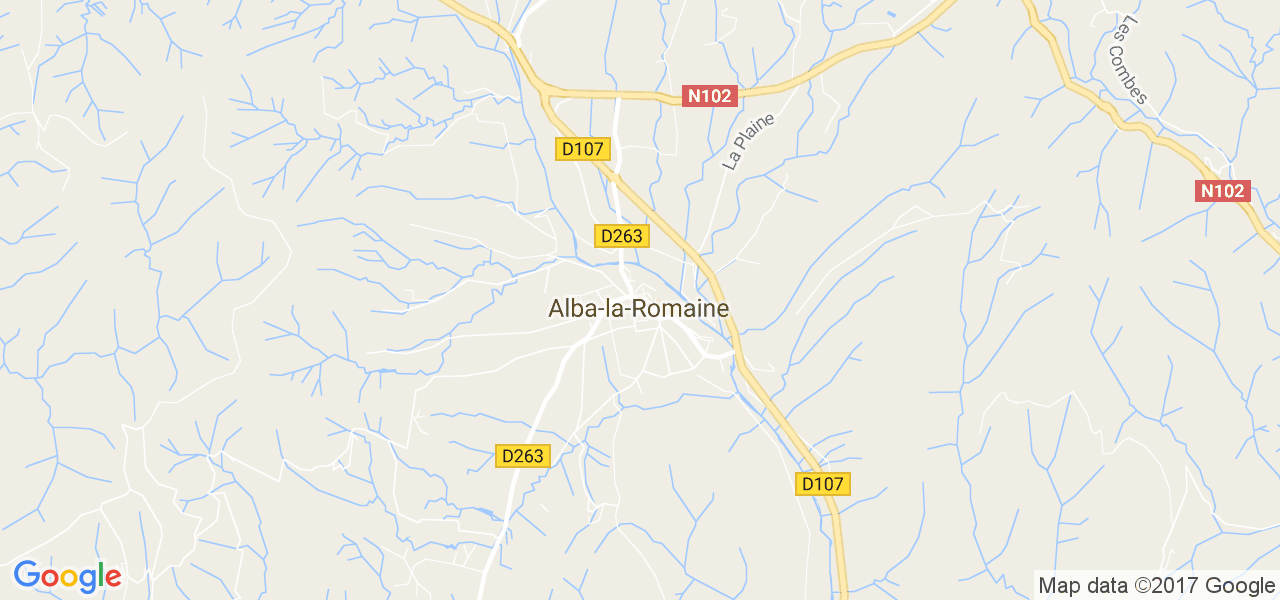 map de la ville de Alba-la-Romaine