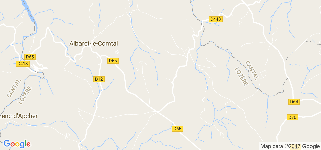 map de la ville de Albaret-le-Comtal