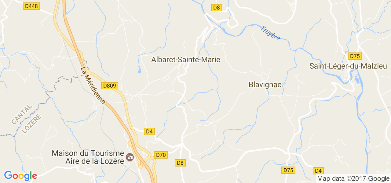 map de la ville de Albaret-Sainte-Marie