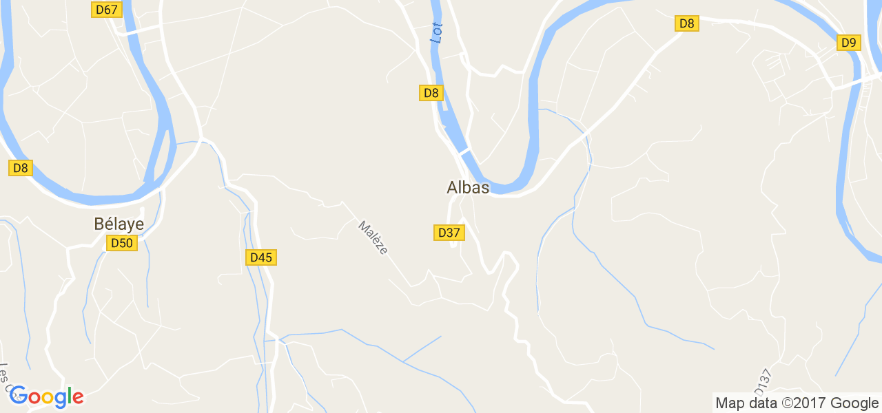 map de la ville de Albas