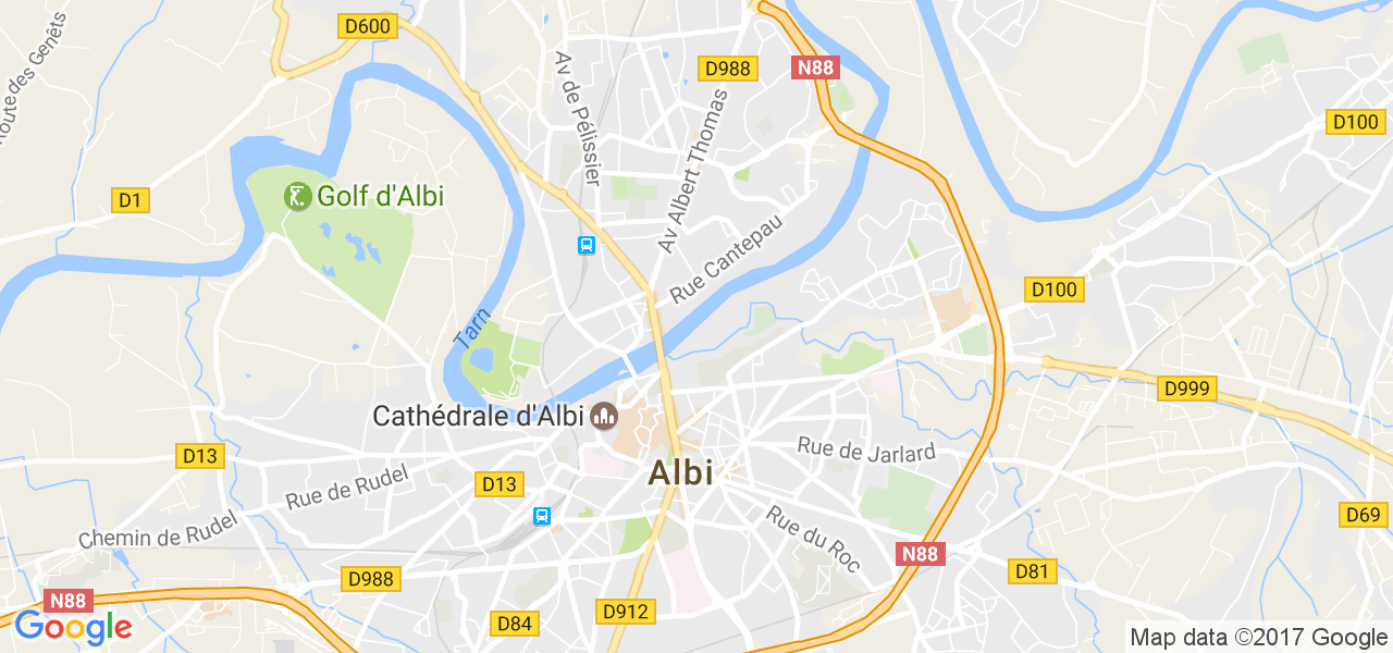 map de la ville de Albi