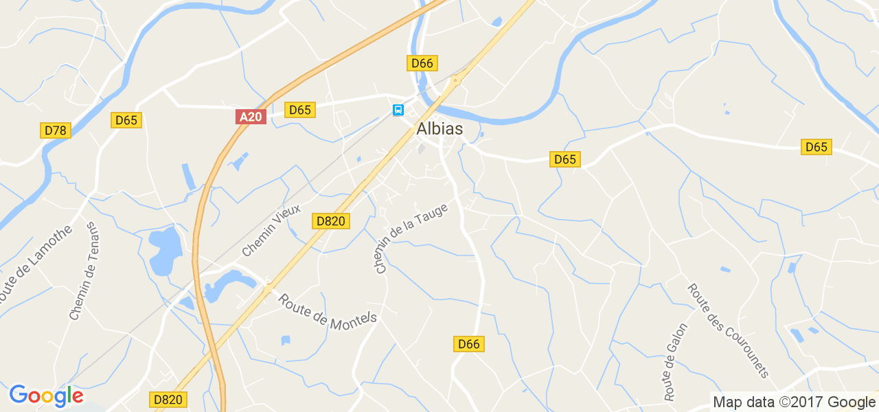 map de la ville de Albias