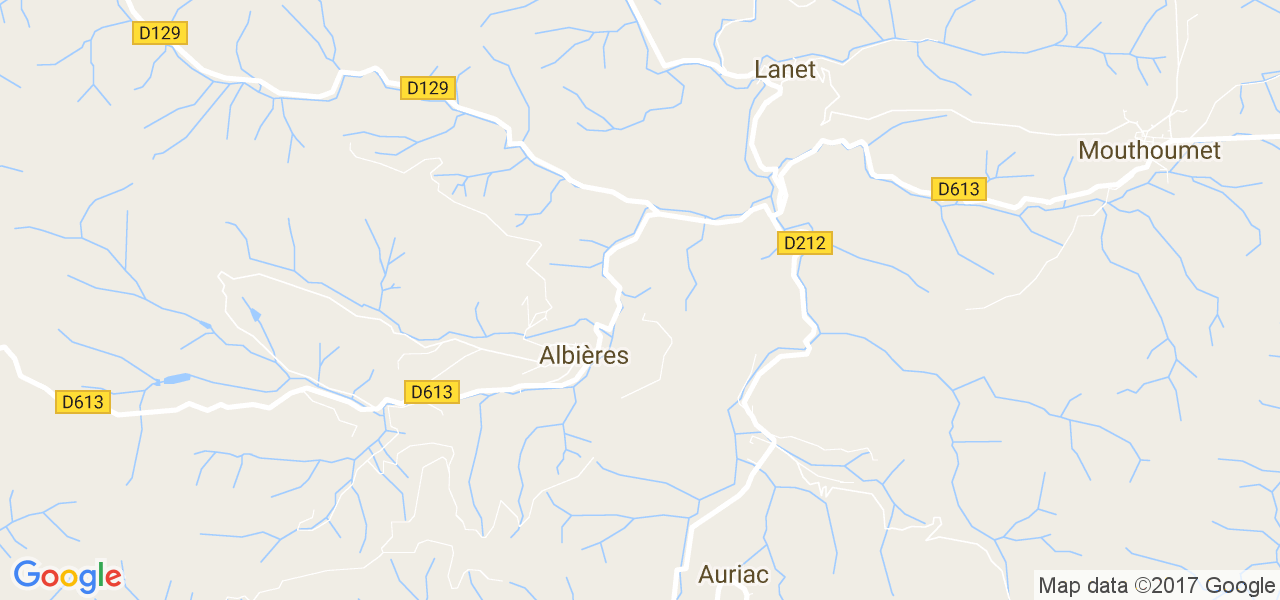 map de la ville de Albières