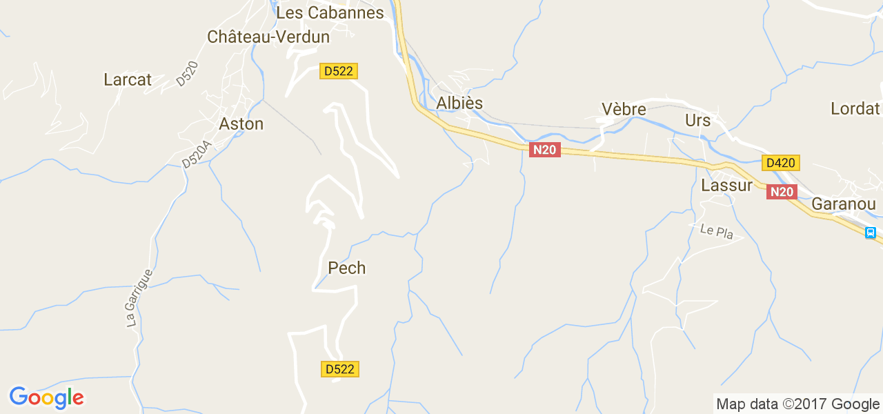 map de la ville de Albiès