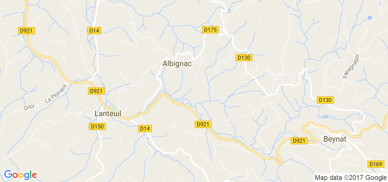 map de la ville de Albignac
