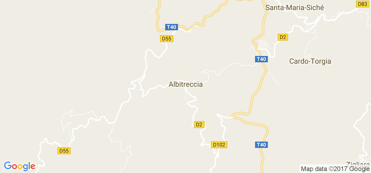 map de la ville de Albitreccia