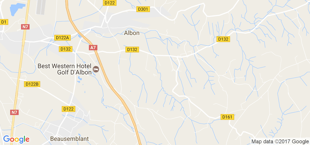 map de la ville de Albon