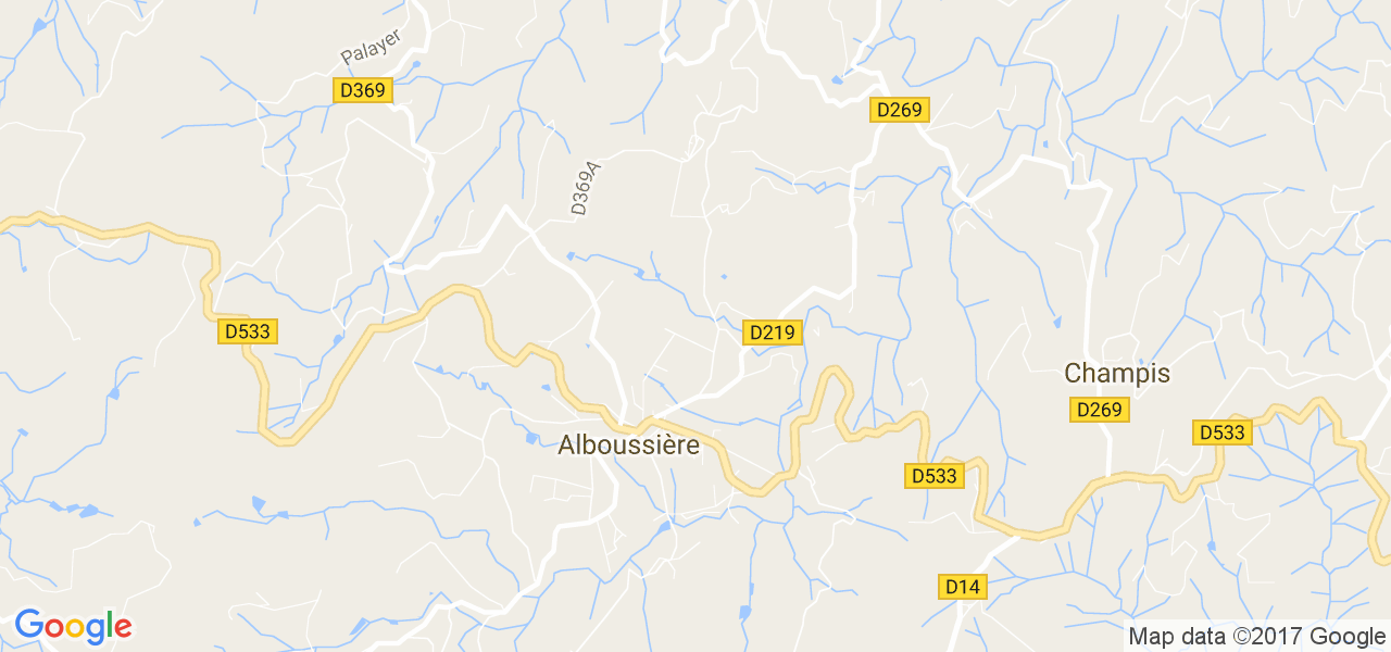 map de la ville de Alboussière