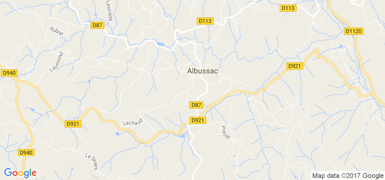 map de la ville de Albussac