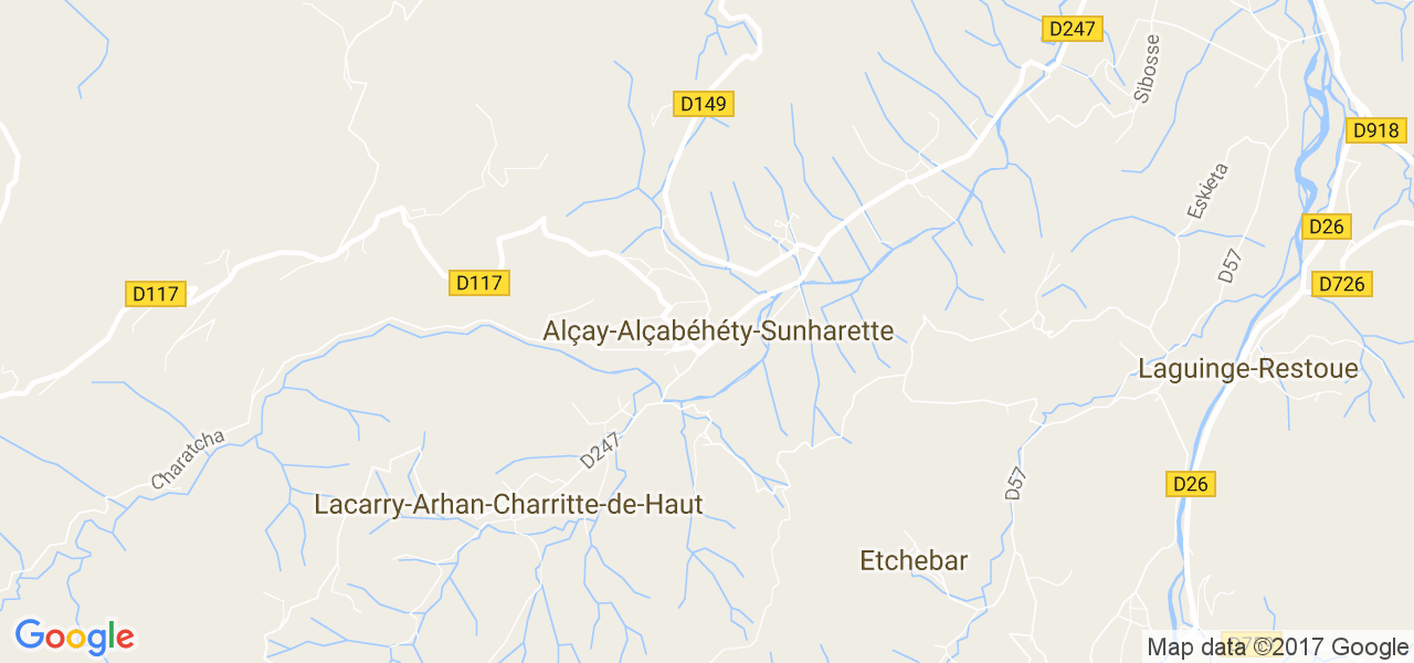 map de la ville de Alçay-Alçabéhéty-Sunharette