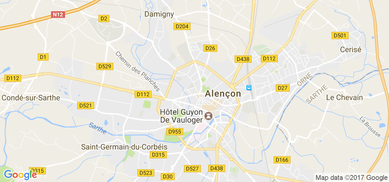 map de la ville de Alençon