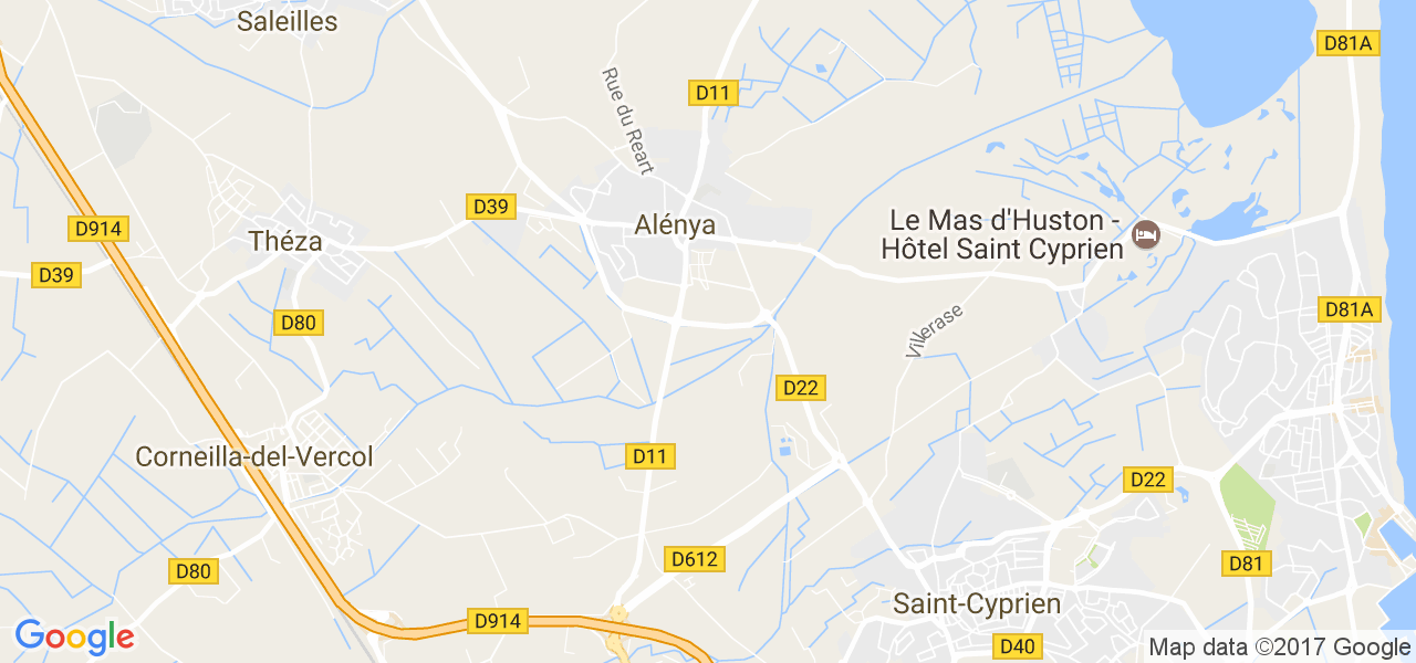 map de la ville de Alénya