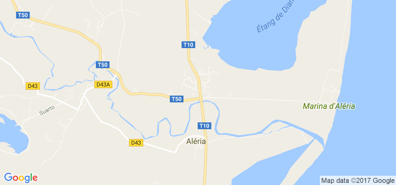 map de la ville de Aléria