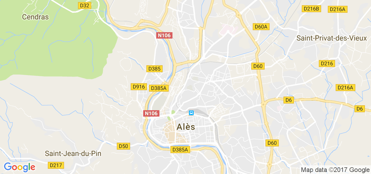 map de la ville de Alès