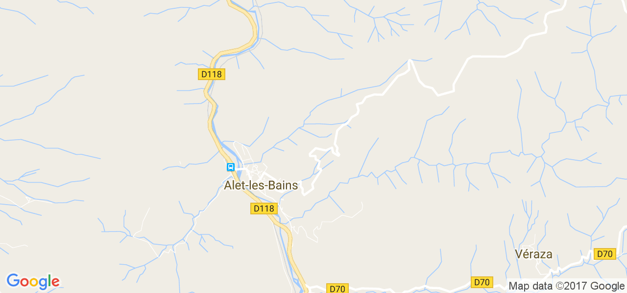 map de la ville de Alet-les-Bains