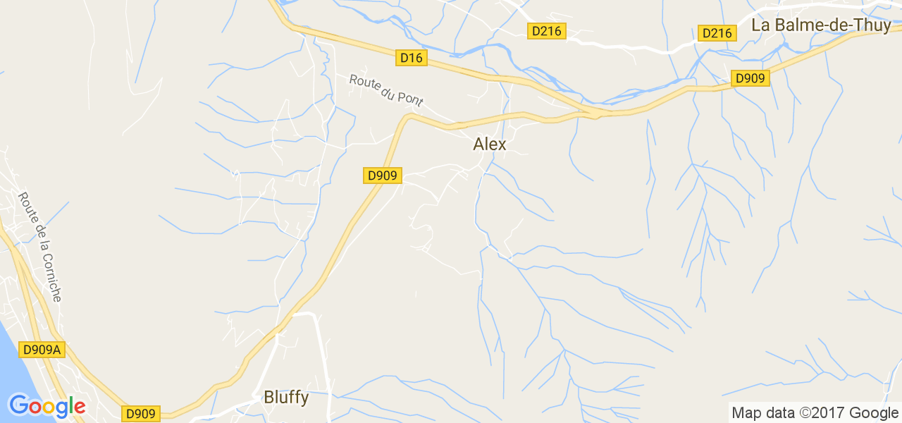 map de la ville de Alex