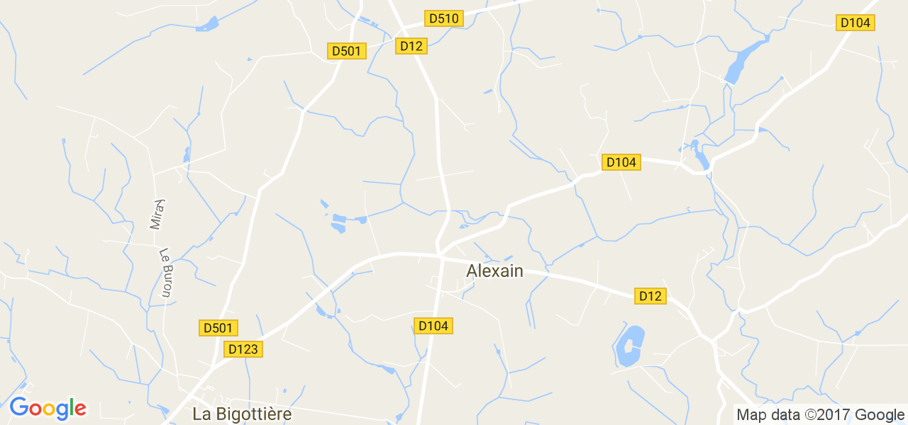 map de la ville de Alexain