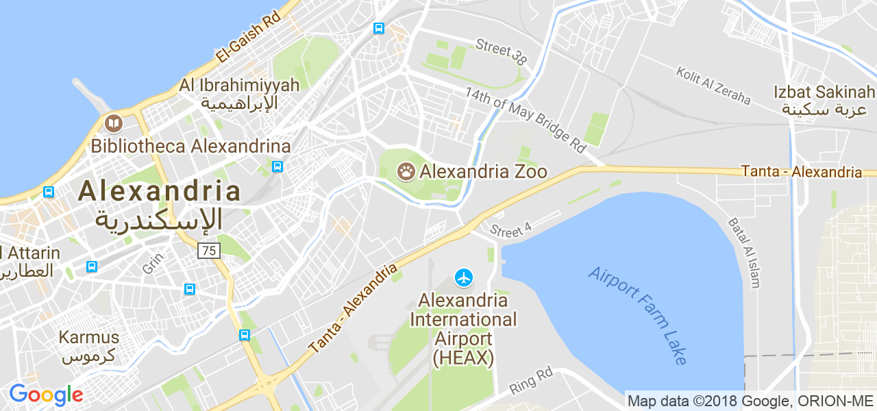 map de la ville de Alexandria