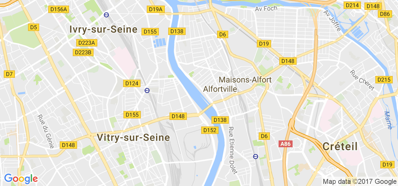 map de la ville de Alfortville