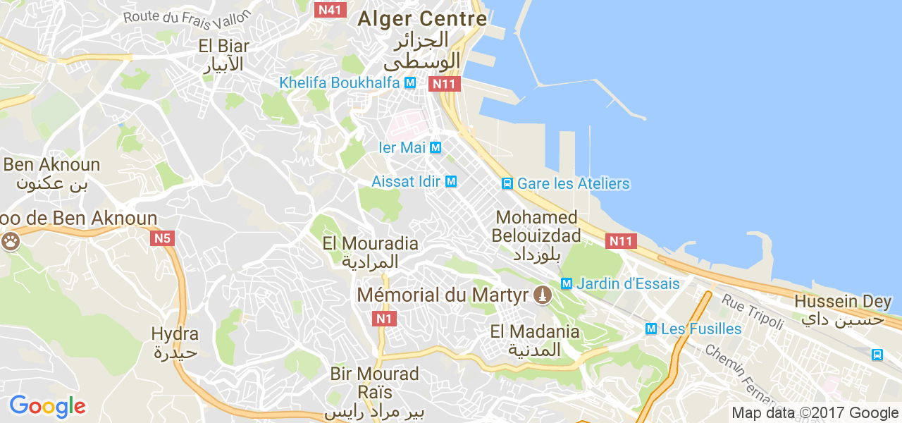 map de la ville de Alger