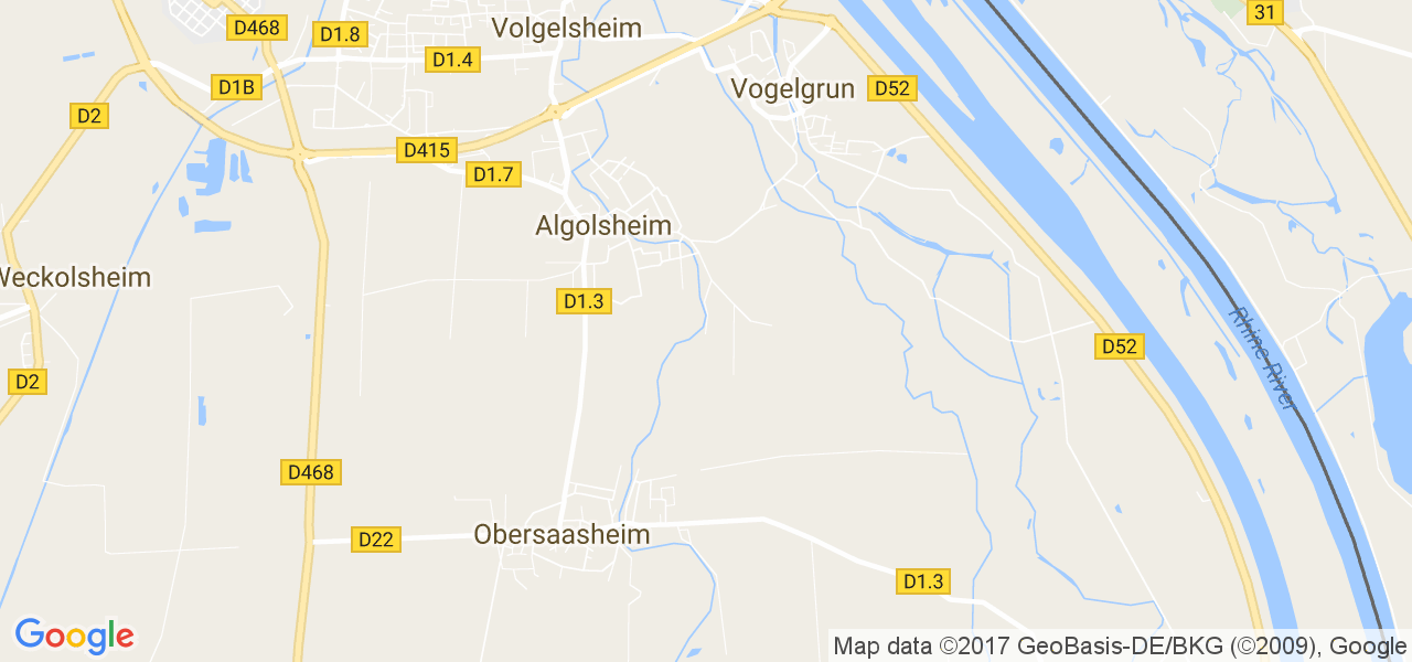 map de la ville de Algolsheim