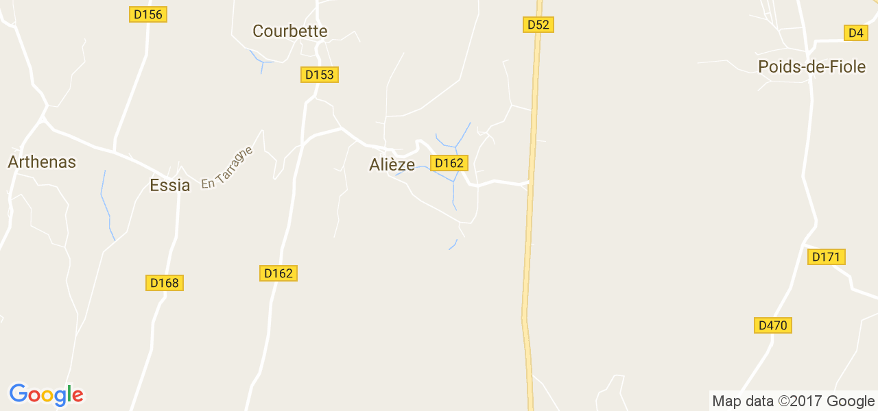 map de la ville de Alièze