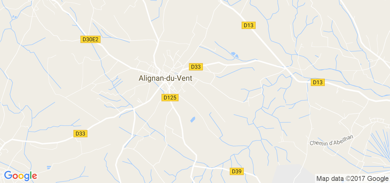 map de la ville de Alignan-du-Vent